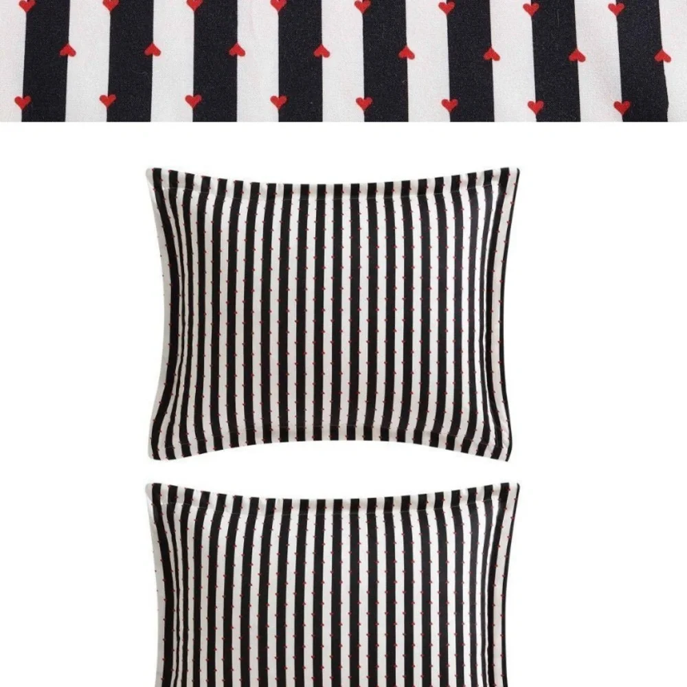 NWT Betseyville 3 pc King Striped Microfiber Duvet Black and White Bedding Set